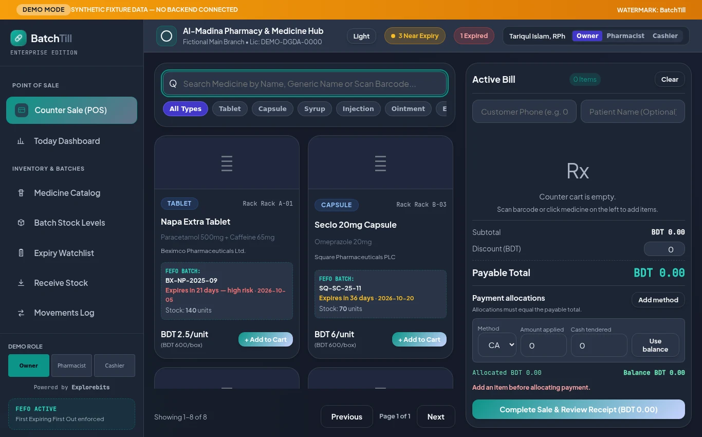 BatchTill Dashboard Preview