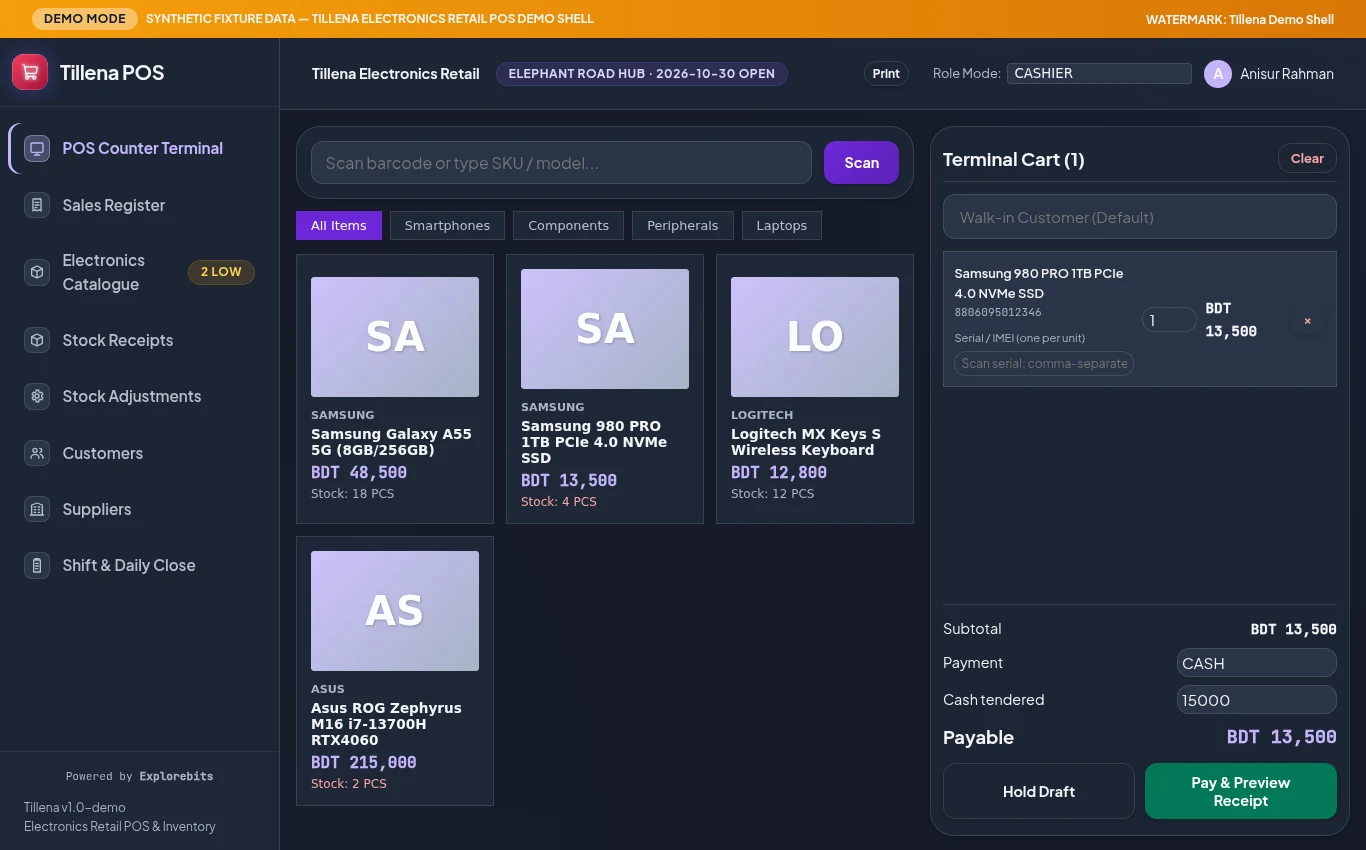 Tillena Dashboard Preview